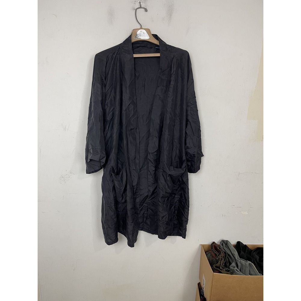 Women's 100% Silk Robe Kimono Tie Belt One Size Fits All Gray